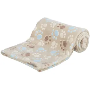Fleecedecke LASLO mit Pfoten, beige 150 x 100 cm
